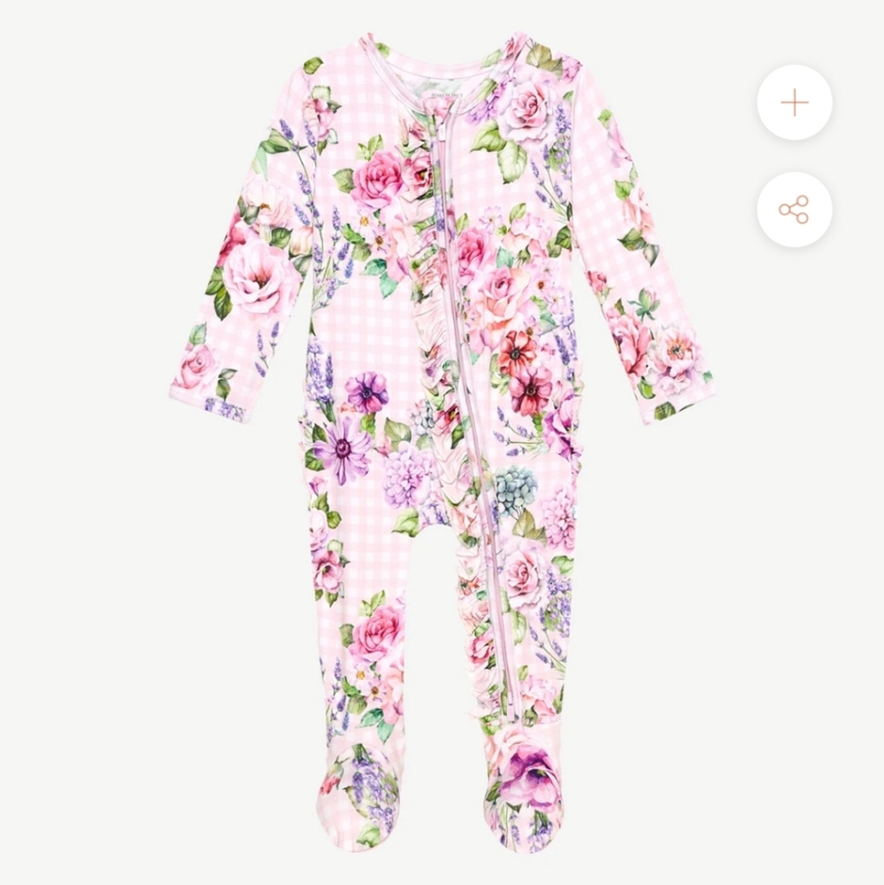 NWT Posh Peanut Arabella Ruffled Footie 6-9